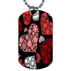 Floral Flower Heart Valentine Dog Tag (one Side) by Mariart