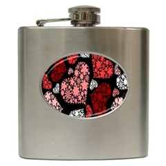 Floral Flower Heart Valentine Hip Flask (6 Oz)