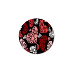 Floral Flower Heart Valentine Golf Ball Marker