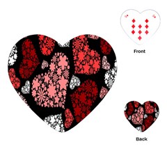 Floral Flower Heart Valentine Playing Cards (heart) 