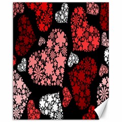 Floral Flower Heart Valentine Canvas 16  X 20   by Mariart