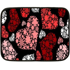 Floral Flower Heart Valentine Fleece Blanket (mini)