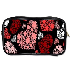 Floral Flower Heart Valentine Toiletries Bags by Mariart