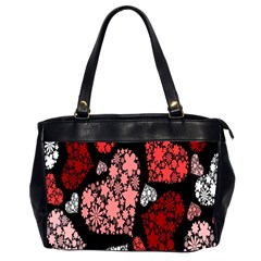 Floral Flower Heart Valentine Office Handbags (2 Sides) 