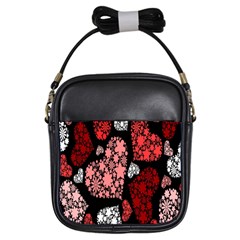 Floral Flower Heart Valentine Girls Sling Bags