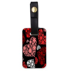 Floral Flower Heart Valentine Luggage Tags (one Side)  by Mariart