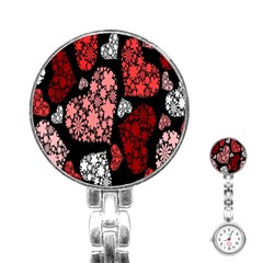 Floral Flower Heart Valentine Stainless Steel Nurses Watch