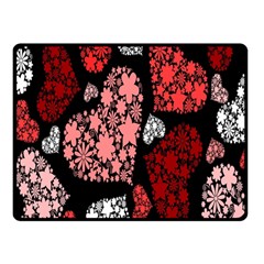 Floral Flower Heart Valentine Double Sided Fleece Blanket (small) 