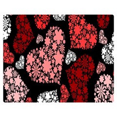 Floral Flower Heart Valentine Double Sided Flano Blanket (medium)  by Mariart