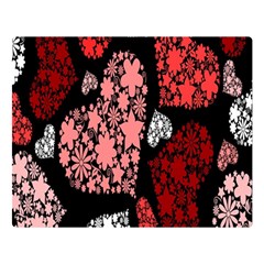 Floral Flower Heart Valentine Double Sided Flano Blanket (large) 