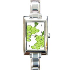 Fruit Green Grape Rectangle Italian Charm Watch