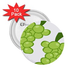 Fruit Green Grape 2 25  Buttons (10 Pack)  by Mariart