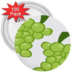 Fruit Green Grape 3  Buttons (100 Pack) 