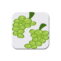 Fruit Green Grape Rubber Square Coaster (4 Pack) 