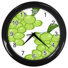 Fruit Green Grape Wall Clocks (black)