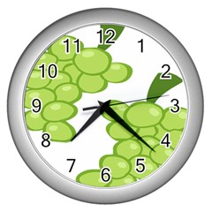 Fruit Green Grape Wall Clocks (silver) 