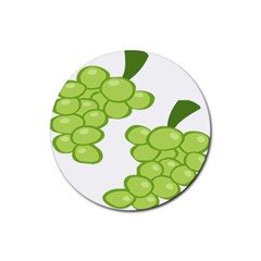 Fruit Green Grape Rubber Round Coaster (4 Pack)  by Mariart