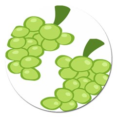 Fruit Green Grape Magnet 5  (round) by Mariart