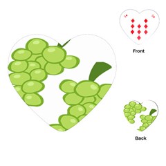 Fruit Green Grape Playing Cards (heart)  by Mariart