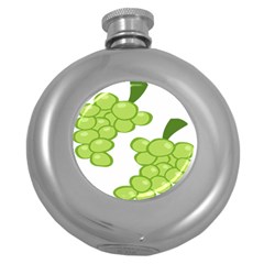 Fruit Green Grape Round Hip Flask (5 Oz) by Mariart