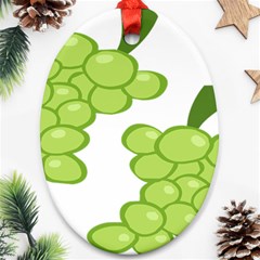 Fruit Green Grape Oval Ornament (two Sides) by Mariart