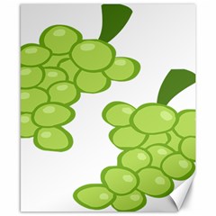 Fruit Green Grape Canvas 8  X 10  by Mariart