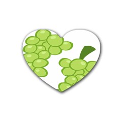 Fruit Green Grape Rubber Coaster (heart) 