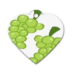 Fruit Green Grape Dog Tag Heart (one Side)