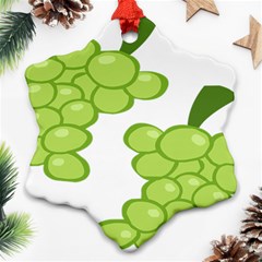 Fruit Green Grape Ornament (snowflake) by Mariart