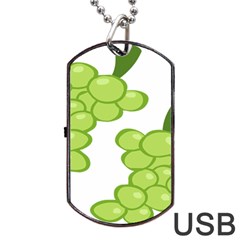 Fruit Green Grape Dog Tag Usb Flash (one Side)