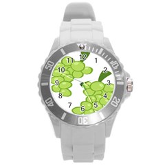 Fruit Green Grape Round Plastic Sport Watch (l)