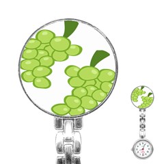 Fruit Green Grape Stainless Steel Nurses Watch