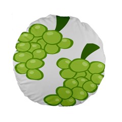 Fruit Green Grape Standard 15  Premium Flano Round Cushions