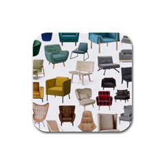 Furnitur Chair Rubber Square Coaster (4 Pack) 