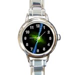 Gas Yellow Falling Into Black Hole Round Italian Charm Watch Front