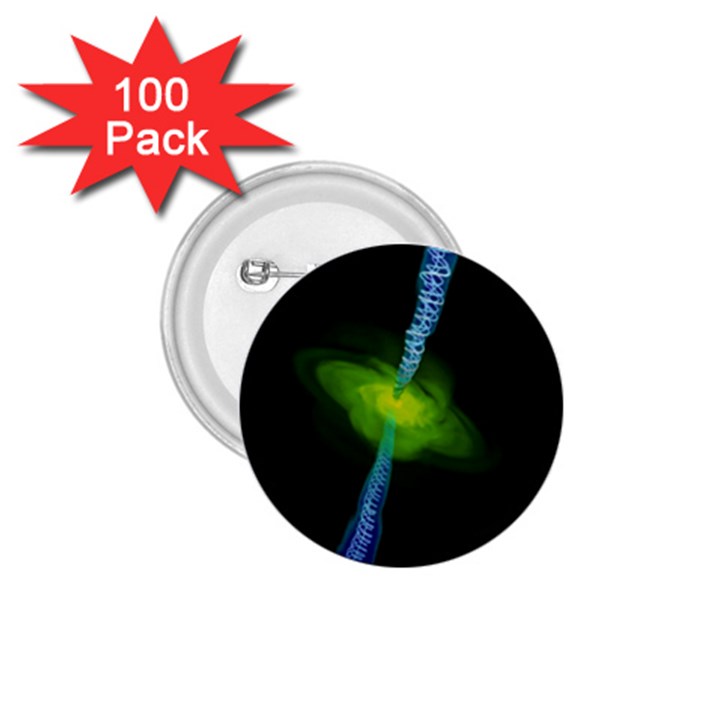 Gas Yellow Falling Into Black Hole 1.75  Buttons (100 pack) 