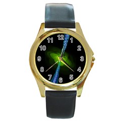 Gas Yellow Falling Into Black Hole Round Gold Metal Watch by Mariart