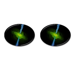 Gas Yellow Falling Into Black Hole Cufflinks (oval) by Mariart