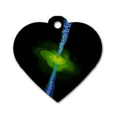 Gas Yellow Falling Into Black Hole Dog Tag Heart (one Side) by Mariart