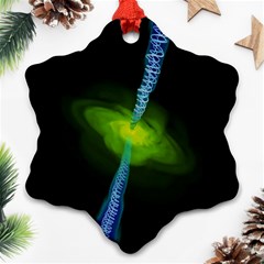 Gas Yellow Falling Into Black Hole Ornament (snowflake) by Mariart