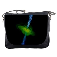 Gas Yellow Falling Into Black Hole Messenger Bags by Mariart