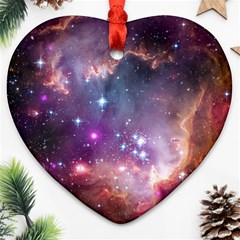 Galaxy Space Star Light Purple Ornament (heart)