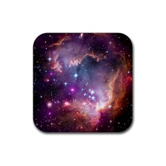 Galaxy Space Star Light Purple Rubber Coaster (square) 