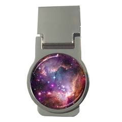 Galaxy Space Star Light Purple Money Clips (round)  by Mariart