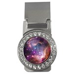 Galaxy Space Star Light Purple Money Clips (CZ)  Front