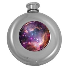 Galaxy Space Star Light Purple Round Hip Flask (5 Oz) by Mariart