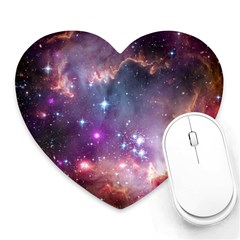 Galaxy Space Star Light Purple Heart Mousepads by Mariart