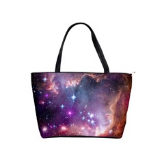 Galaxy Space Star Light Purple Shoulder Handbags by Mariart