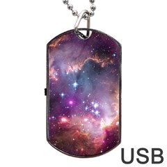 Galaxy Space Star Light Purple Dog Tag Usb Flash (two Sides) by Mariart