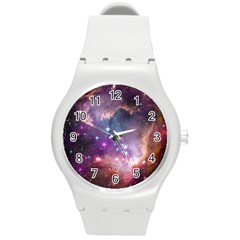 Galaxy Space Star Light Purple Round Plastic Sport Watch (m) by Mariart